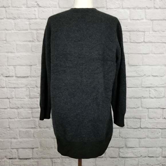 Theyskens' Theory sweater dark gray wool oversized v neckline women's size S - Picture 6 of 9
